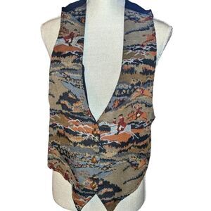 ‎Backroad Blues vintage equestrian tapestry vest